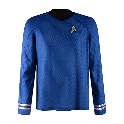TISEA Men's Star Series Costume Shirt Kirk/Scotty/Spock T-Shirts (M, Blue) TISEA Men's Star Series Costume Shirt Kirk/Scotty/Spock T-Shirts (M, Blue)