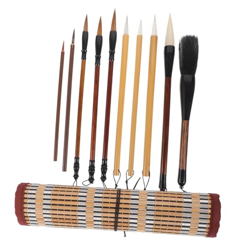 NAMOARLY 1Set Calligraphy Brush Portable Art Supplies for Traditional Calligraphy Writing Painting Soft Flexible Long Handle for Beginners