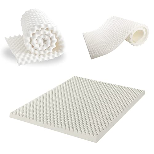 Spring Coil, 1-Inch Convoluted High Density Foam Mattress Topper, CertiPUR-US Certified for Superior Comfort and Support, Twin, White -  TC1000s-3/3