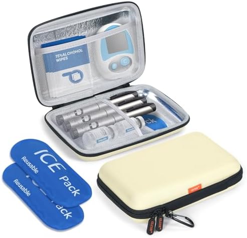 Hard Insulin Cooler Travel Case TSA Approved - Insulin Pen Diabetes Travel Case for Injections, Syringe - Portable Insulated Bag Medication Cooler for Travel and Daily, Diabetic Supplier Organizer