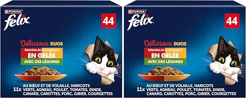 Purina, Felix, délicieux Duo, Maxi Pack, 44 x 85g-L'emballage Peut Varier (Lot de 2)
