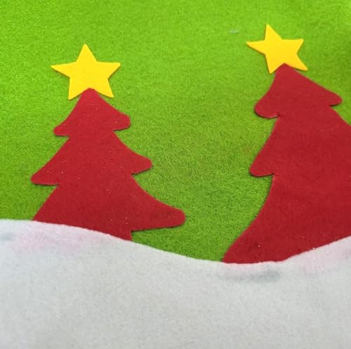 Saia para Árvore de Natal Decorada Vermelho e Verde Luxo Papai Noel Tricot Funny 90cm - Magizi