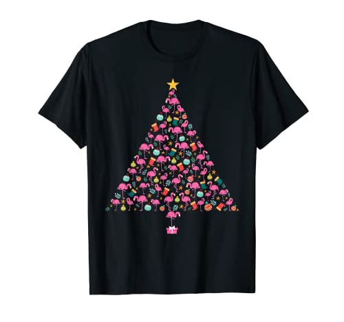 Flamingo Chrismas - Funny Xmas Tree Flamingo Lover Christmas T-Shirt