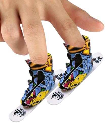 Finger Skater Toy, Mini Roller Skates Toy, Small Finger Skateboard Shoes Toys, Funny Fingerboard Novelty Toys for Kids Boys and Girls — view 6