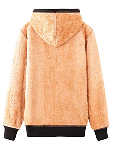 Omoone Women's Zip Up Sherpa Fleece Lined Hoodie Sweatshirt Cardigan Jacket(0237-Black 01-Xxl) #TOP3