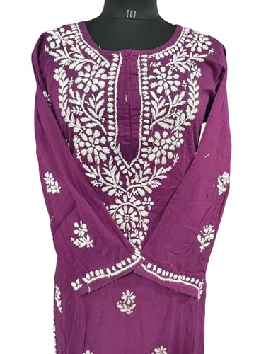 Image of Women Fashion Lucknowi Chikankari Pure Cotton Handwork Kurti for Women Girl