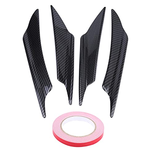 aqxreight - 4pcs Universal Front Bumper Lip, ABS Plastic Car Body Spoiler Front Bumper Lip Splitter Fins Trim(Carbon Pattern)