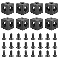 8 Stück Aluprofil 20x20 Zubehör Verbinder, Aluminium Profil Aluwinkel, Alu Winkelprofil 20x20, mit 24 M5-Gewindestiften für Serie 2020 V-Nut-Strangpressprofile