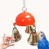Bonka Bird Toys 36458 Christmas Dome Bell Small Parrot Cage Toy, Parrotlet Lovebirds Budgies and Similar Breeds (Red)