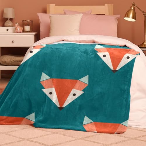 Couverture polaire renards en dessin animé 150x100cm pour lit et canapé - 8