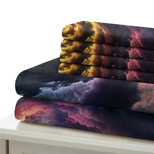 Housse de couette Tour Eiffel 3D parure de lit microfibre 140x200cm pour lit simple ado