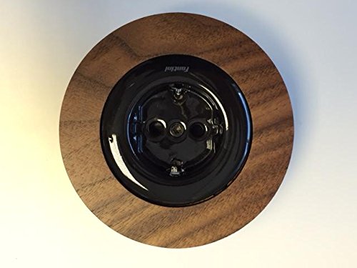 Prise encastrée Fontini Do schuko porcelaine noir 16 A résistante aux rayures pour mur design