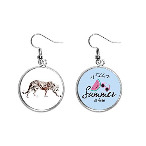 Pendientes de sandía estilo cheetah brown con patrón animal exótico para el lóbulo