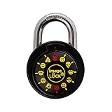 Combination Lock with Fun Emojis, ImageLOCK Patented Non-Resettable Combination Lock Without Administrative Key, Emoticons Instead of Numbers (Yellow)