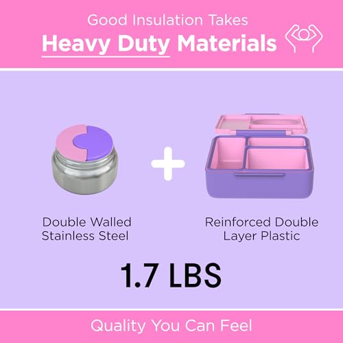 Image of Omie OmieBox Kids Insulated Bento Box, Unicorn Pink