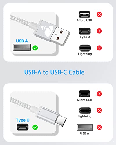USB C Cable 2M 2Pack 3.1A Type C Charger Cable Fast Charging Braided Phone Charger Lead for Samsung Galaxy S22 S21 S20 S10 S9 S8 A13 A53 A12 A40 A51, Google Pixel 6 Pro 6a, Huawei P30 P20,Switch,Ps5 - Image 6