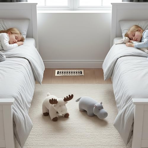 Empire Register Co, Vent Cover - 2x10 inch, Honeycomb Design, Brushed Nickel Finish, Heavy Duty Floor Vent Covers, Metal Damper Attached Vent Covers for Home Floor only by EMPIRE REGISTER CO - Used condition - Image 4