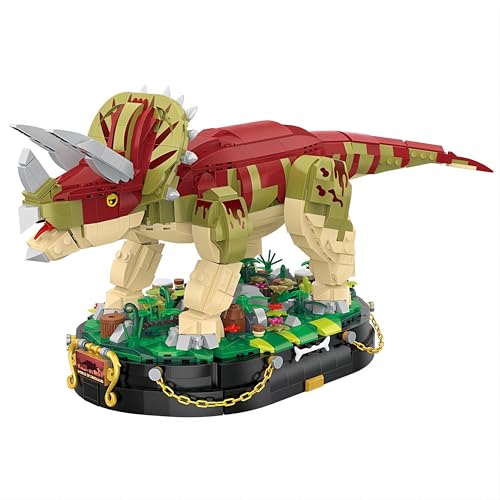 ConLinktion Triceratops Building Block Playset, 1667 Pieces with Original Scene Music, Gifts for Adults and Children.