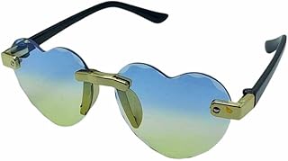 نظارة شمسية للاطفال بتصميم قلب و عدسات ملونة للبنات الوان مميزة