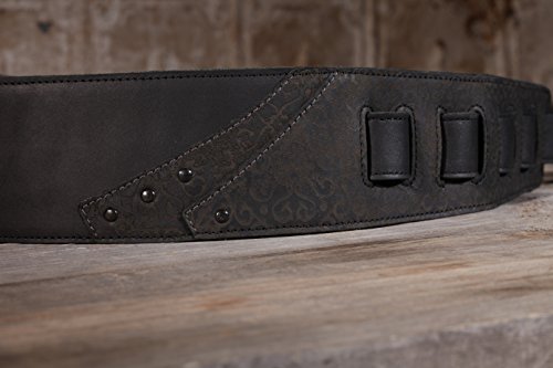 Anthology Gear "Overland" Full Grain Leather Guitar Strap For Electric, Acoustic, And Bass Guitars (Carbon Black) #TOP4