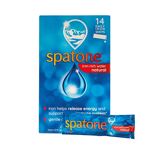 Spatone 100% Natural Iron Supplement (14 Sachets), Daily Convenient Liquid Iron Sachets, Nothing Artificial, Better Absorption Than Tablets, Less Side Effects, Original Flavour