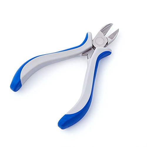 Pandahall 1Pc Carbon-Hardened Steel Ferronickel Side Cutting Chains Memory Wire Cutter Handy Jewelry Cutting Pliers 4.52X2.28 Inch #TOP19