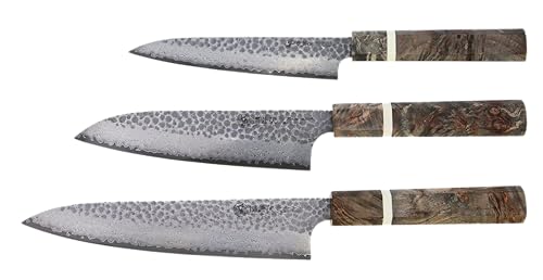 Cold Steel Japanese VG-10 Damascus 3-Piece Kitchen Knife Set – VG-10 Steel Chef Knives with Damascus Pattern for Precision Cutting & Kitchen Use by Cold Steel - Image 5