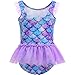 knemmy Girls One Piece Swimsuit Colorful Mermaid Bathing Suits Cute Kids Princess Beach Swimwear 2-10 Years