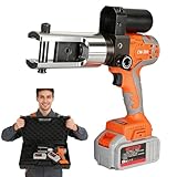 RUODATONLY Pinza Crimpatrice Idraulica Elettrica Ricaricabile 16-300 mm² per Cavi - Terminali in Rame e Alluminio - Alimentata a Batteria