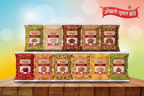 Image of OKHLI MUSAL BRAND All Age Groups Favourite Party Crunchy Munchy Namkeen Snack-Roasted Namkeen Podhina Dhaniya Nimbu Chickpeas Split /Chatpata Roasted Bengal split gram Namkeen Snack-1Kg*5Pack