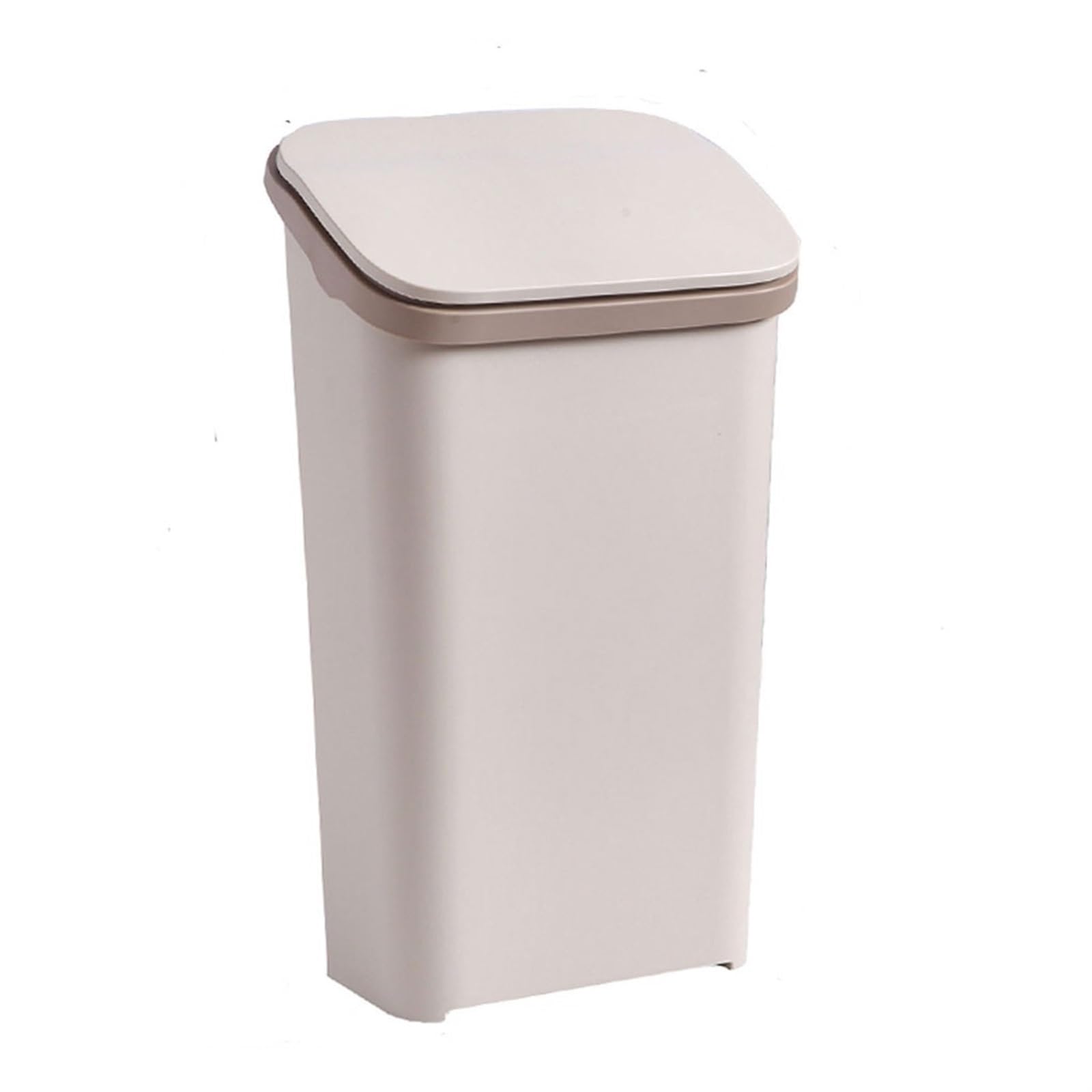 Schlafzimmer 20 l Mülltonnen mit großem Fassungsvermögen, große Mülltonne for Zuhause, Schule, Klassifizierung, Küche, Wohnzimmer, Büro, gepresster Mülleimer Deckel Mülleimer(Beige)