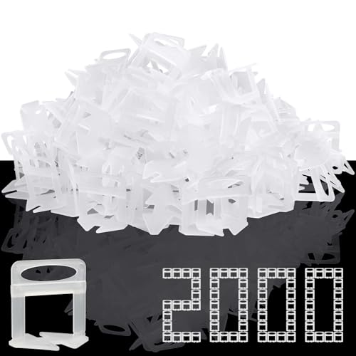 DGSL Tile Leveling System 2000-Piece 1/16 Tile Spacers Clips Tile Tools Tile Installation Tools for Professional Ceramic Tile and Stone Installation