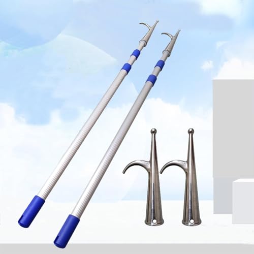 Outils de jardinage et gaffe de bateau robustes en aluminium télescopique lot de 2