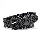 YooAi Woven Belts for Women Braided Leather Belt Wide Fashion Boho Waist Belt for Dresses Jeans Pants Black 100 S