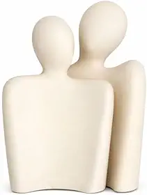 Escultura decorativa Casal Moderna Minimalista - Kit com duas peças - Decoração em cerâmica.