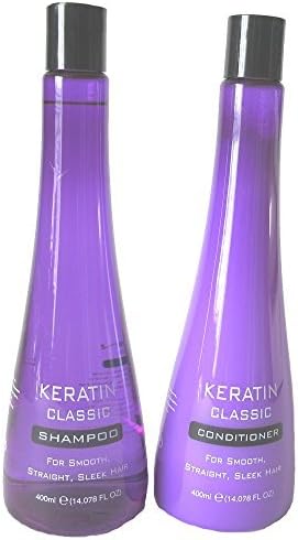 Keratin Classic Smooth Sleek Shampoo (400 ml) and Conditioner (400 ml)