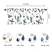 poefun Valances for Kids Bedroom Windows Baby Nursery Toddler Boy/Girl/Childs/Playroom/Toy Room -Rod Pocket Trees Printed Short Curtain Valance for 1 Panel 52x18 Dusty Blue