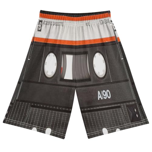 ALAZA Old Cassette Tape Music Pajama Shorts Sleep Shorts Pant Lounge Pajama Bottoms Elastic Waist with Pockets