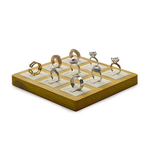Woodten Jewelry Tray Solid Wood Display Stand Ring Storage Jewelry Ring Display Props Tray