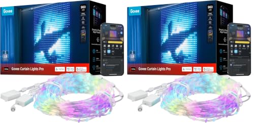 Image of Govee Smart Curtain Lights Pro, 960 LEDs, 5.4x5.7ft for Holiday Decor (Pack of 2)