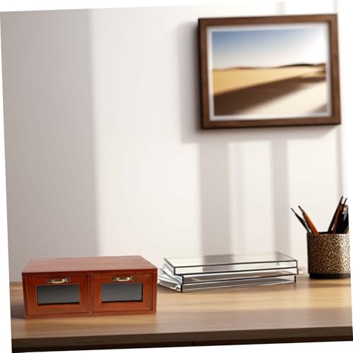 Support écran bois avec tiroir et rangement bureau ergonomique
