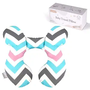 KAKIBLIN Baby Travel Pillow, Infant Head and Neck Support Pillow for Car Seat, Pushchair, for 0-1 Years Old Baby (Wave)