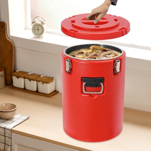 Stainless Steel Container Insulated Bucket,40L Insulated Soup Container,9.25gal Insulated Soup Carrier，for All Kinds of Parties, Outdoor Picnics, Travel