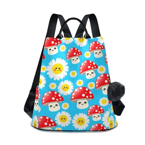 Sac à dos motifs champignons souriants pour femme une touche de joie au quotidien