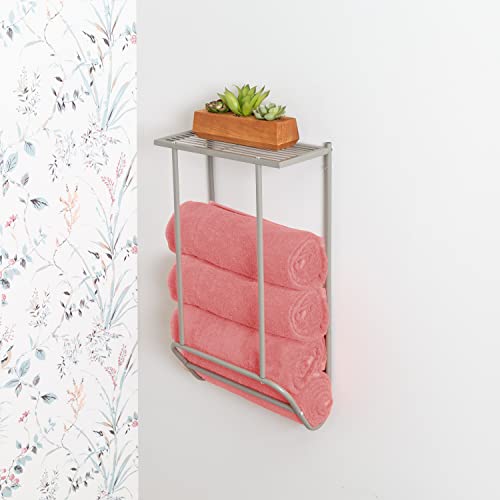 Porte-serviettes Honey-Can-Do BTH-09098 en acier au design épuré nickel satiné