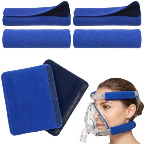 FIQLUL Lot de 6 Coussinets de Confort pour Masque CPAP, Protection Masque Apnée du Sommeil en Polaire Douce, Housses de Sangle pour Réduire les Marques Rouges et Irritations