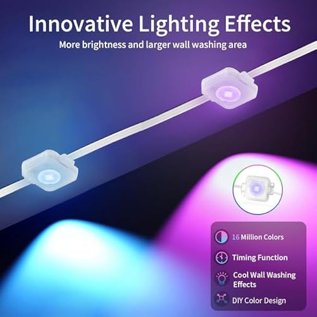 Permanent Outdoor Lights, 100ft with 72 LED Lights, IP67 Waterproof, 75 Scene Modes for Patio, Eave, Outdoor Decor, Compatible with Alexa, Google Assistant, White