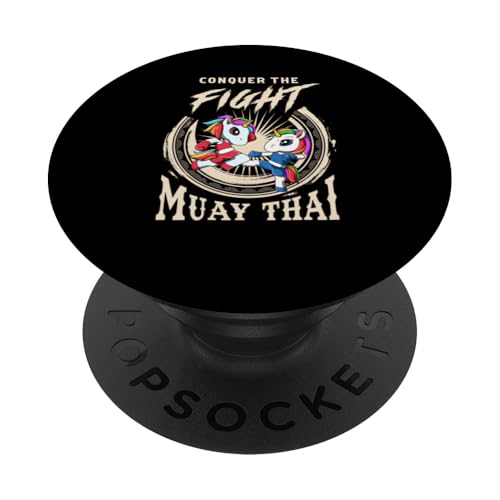 Muay Thai Conquer The Fight - Thai Boxing Unicorns PopSockets PopGrip Intercambiable