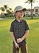 SELINK Golf Shirts for Boys Short Sleeve Dry Fit Moisture Wicking Polo Shirt Performance Sport Active Shirt Black Geometric-10-11Y