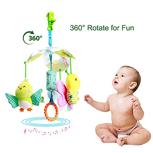 Cute Car Seat Hanging Toys For Baby, C Clip Hanging Ocean Animal Soft Toys With Rattles Bb Squeaker Distorting Wind Chime For Boys Girls 0 3 6 12 Months #TOP2
